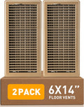 Floor Register 6 x 14 in 2 Pack - Adjustable Metal Floor Vent Covers