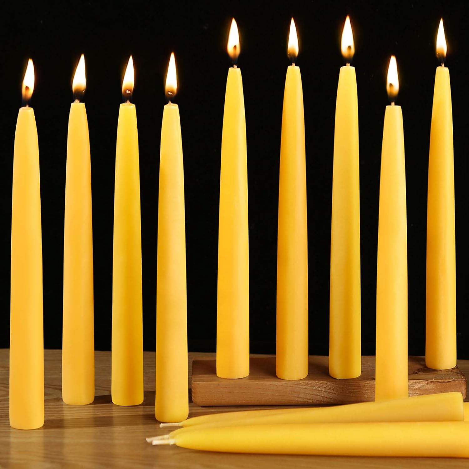 30 Pack Dripless Pure White Beeswax Taper Candles for Home
