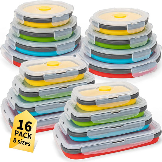 Collapsible Food Storage Containers Set for Versatile Use