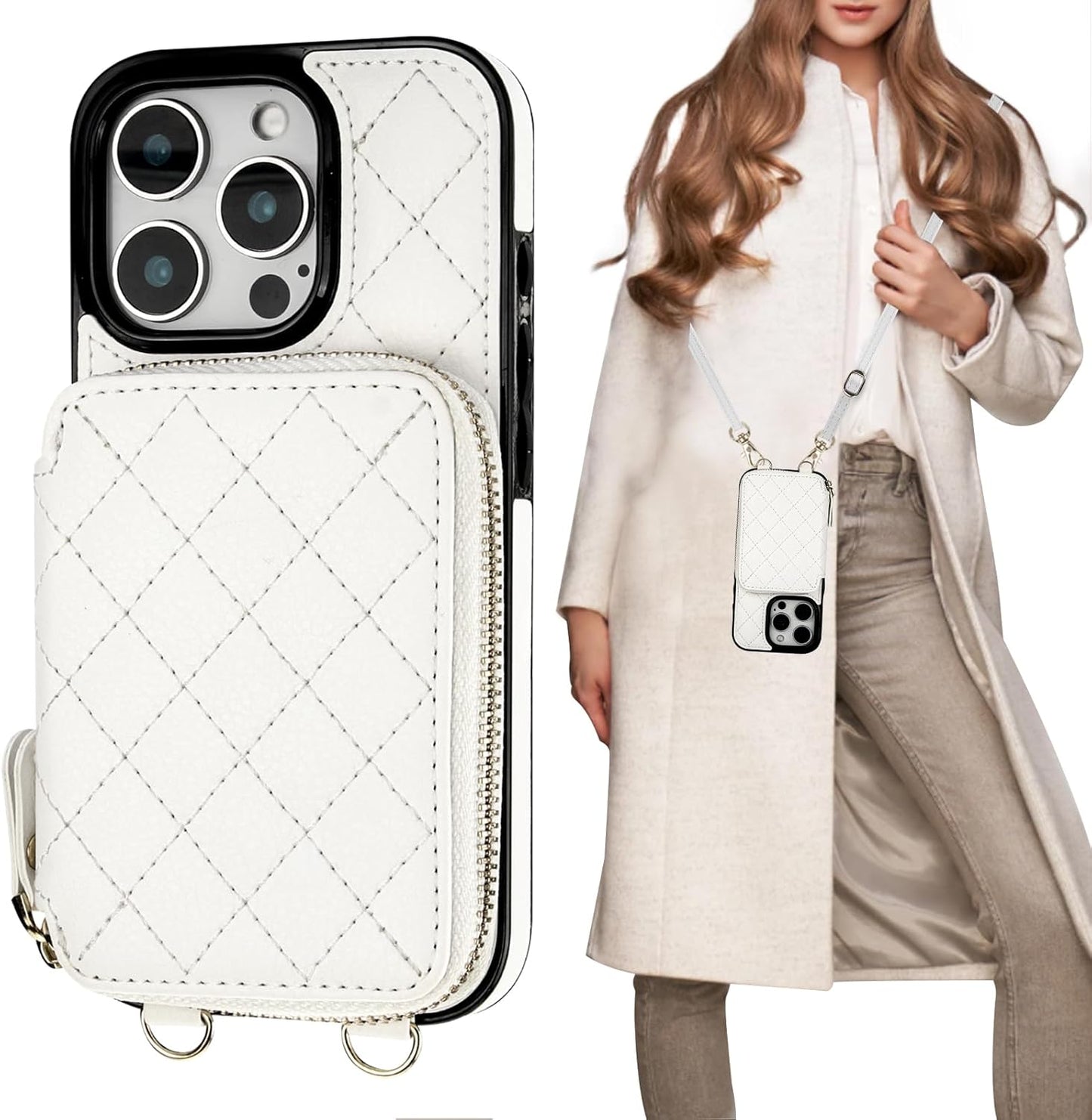 Bocasal Crossbody Wallet Case for iPhone 16 Pro with RFID Blocking