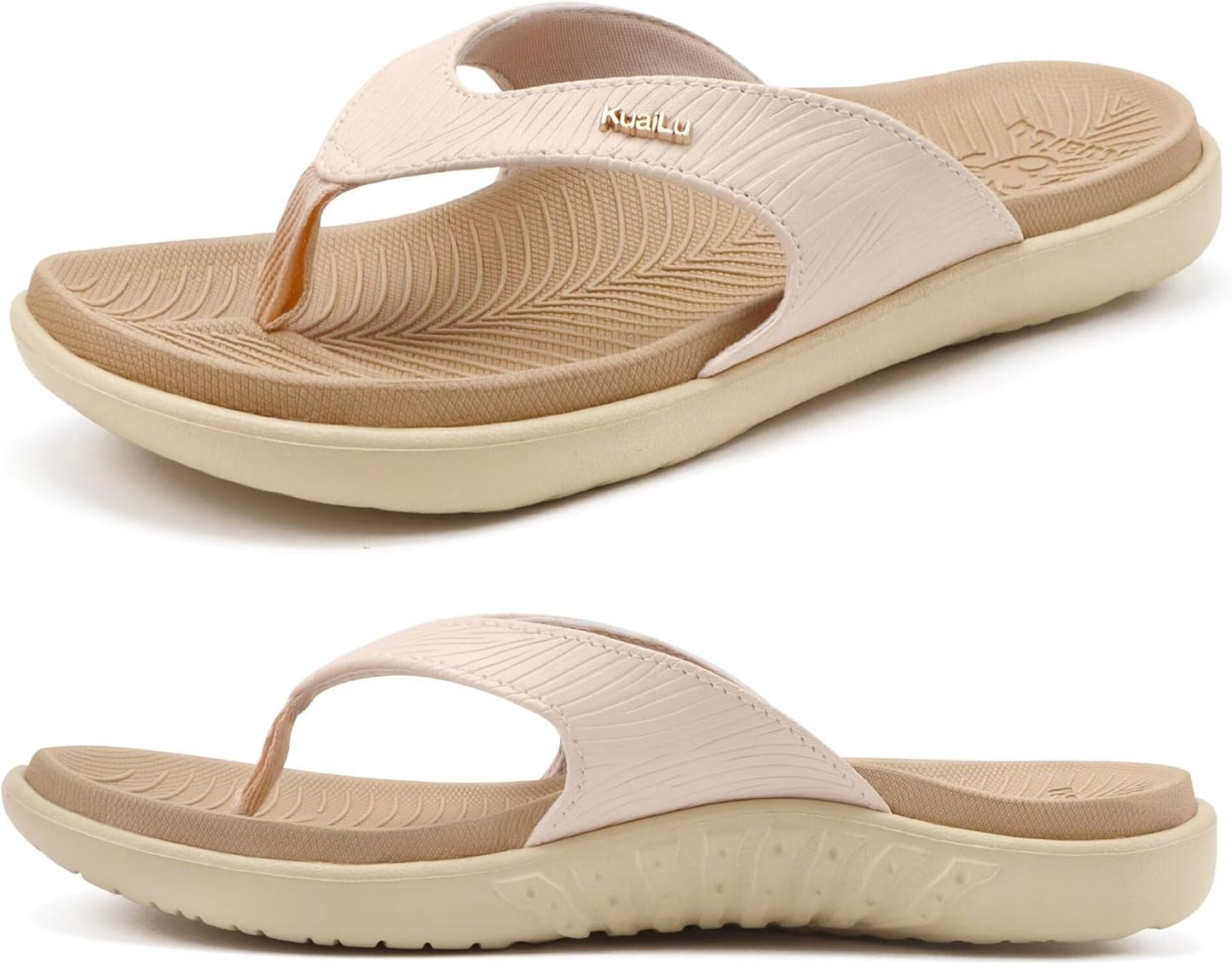 KuaiLu Flip Flops for Women with Arch Support and Comfort