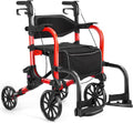 2-in-1 Heavy Duty Rollator Walker with Seat - Foldable Transport
