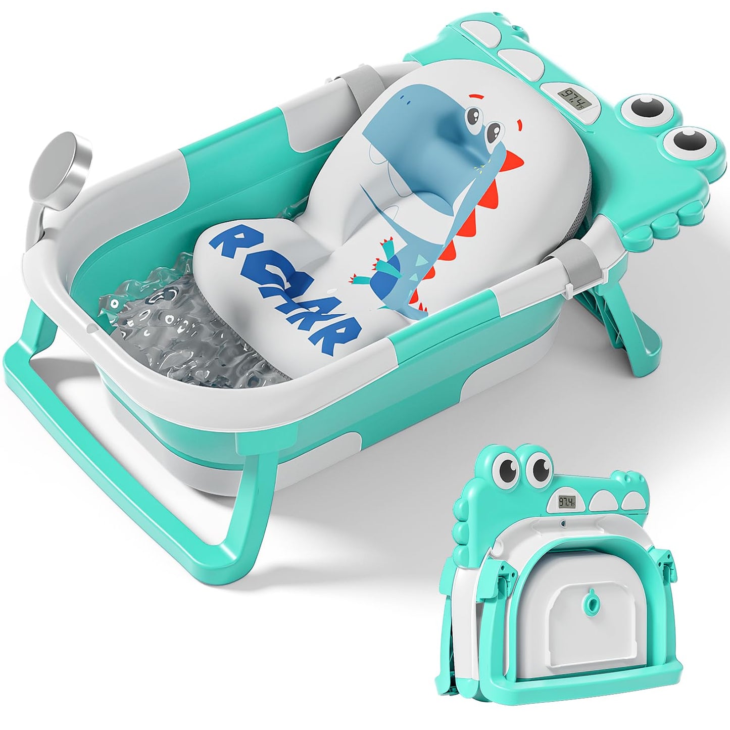 TPN Collapsible Baby Bathtub with Soft Cushion & Thermometer