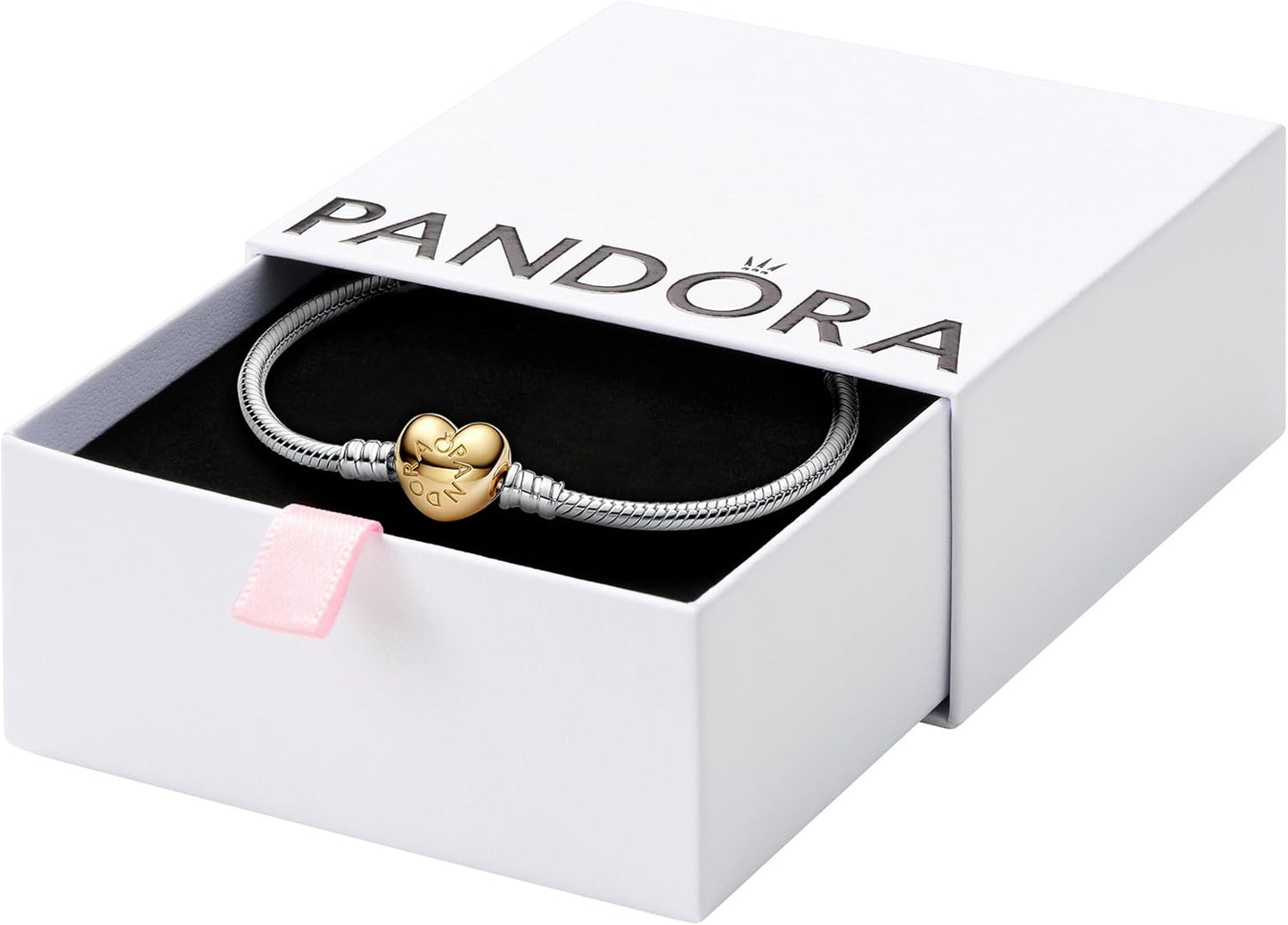 PANDORA Moments Heart Clasp Snake Chain Bracelet for Her Gift