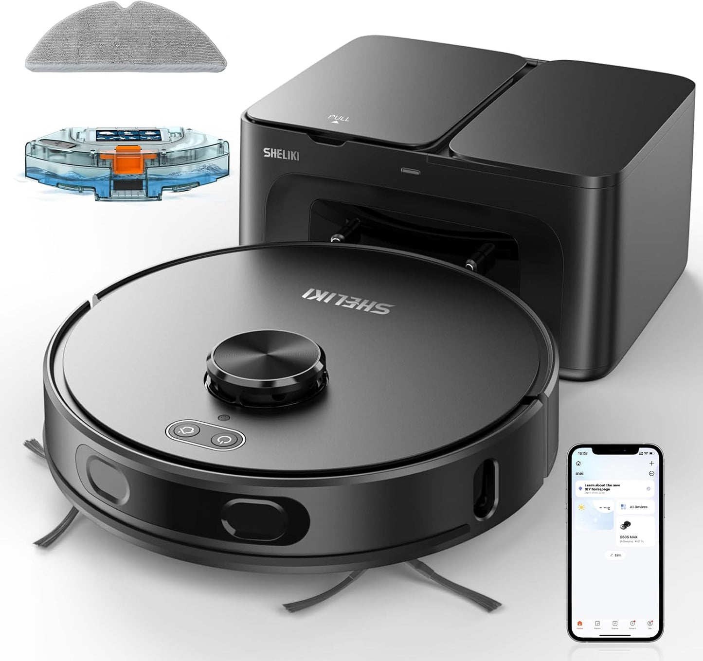 3-in-1 Robot Vacuum and Mop with 70-Day Self-Emptying Base