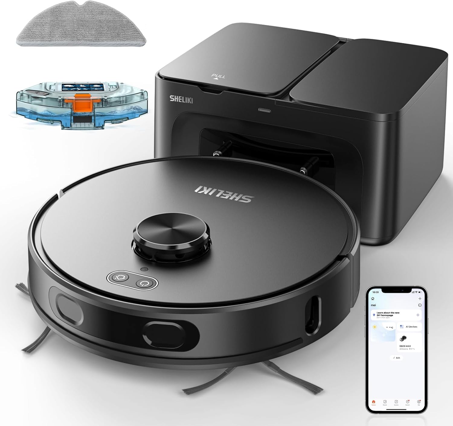 3-in-1 Robot Vacuum and Mop with 70-Day Self-Emptying Base