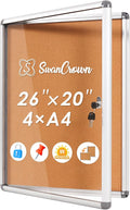 Enclosed Bulletin Board Tamper-Proof Cork Noticeboard 26x20in - Secure