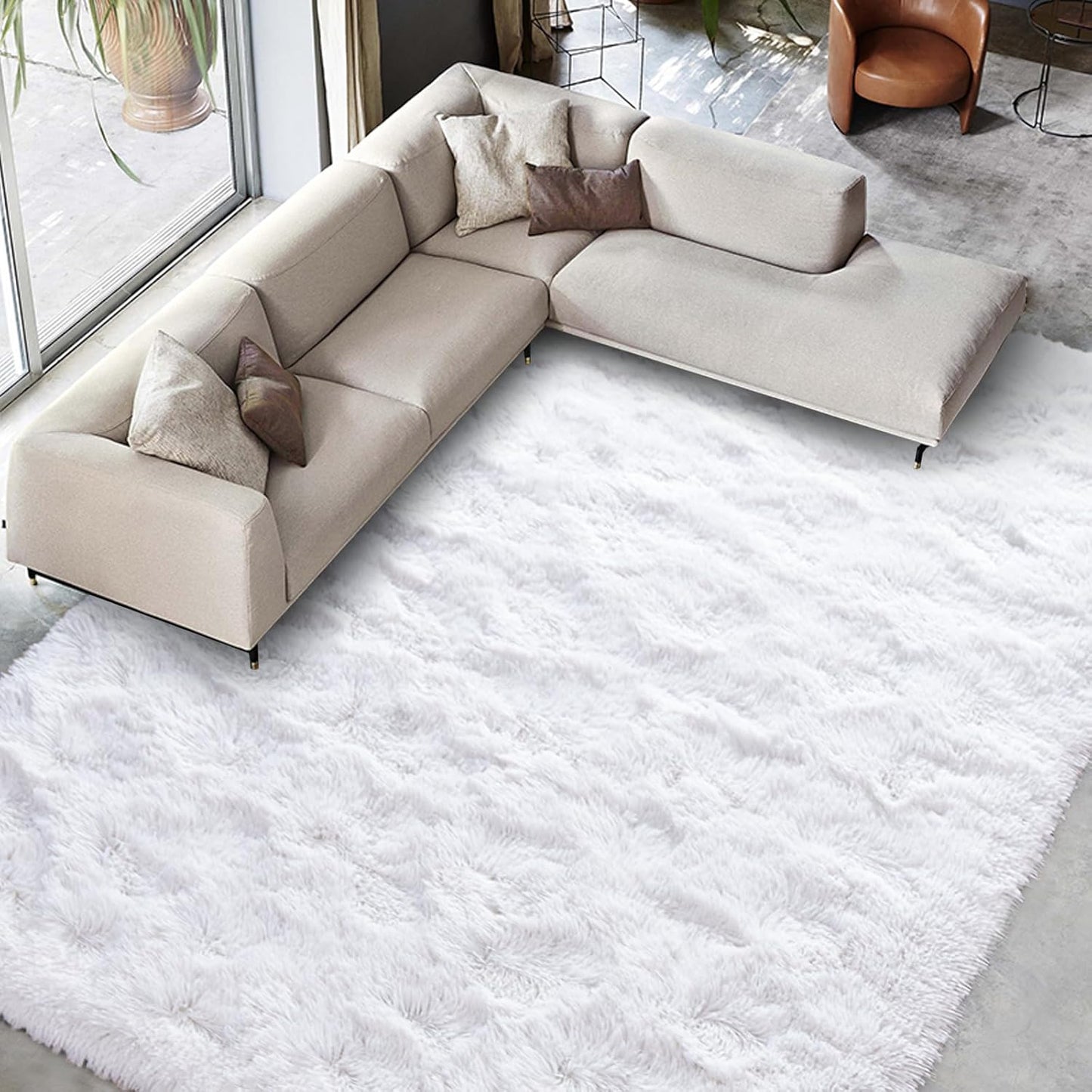 Fluffy Shaggy Area Rug 9x12 Feet for Living Room and Bedroom