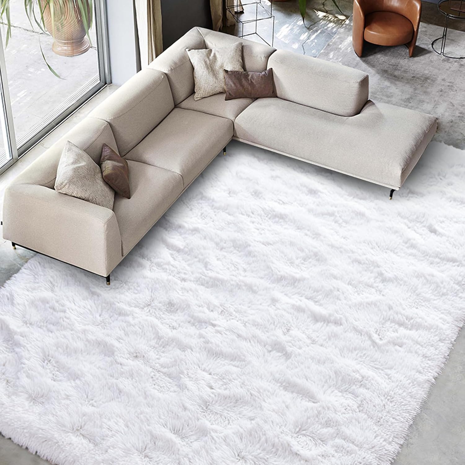 Fluffy Shaggy Area Rug 9x12 Feet for Living Room and Bedroom