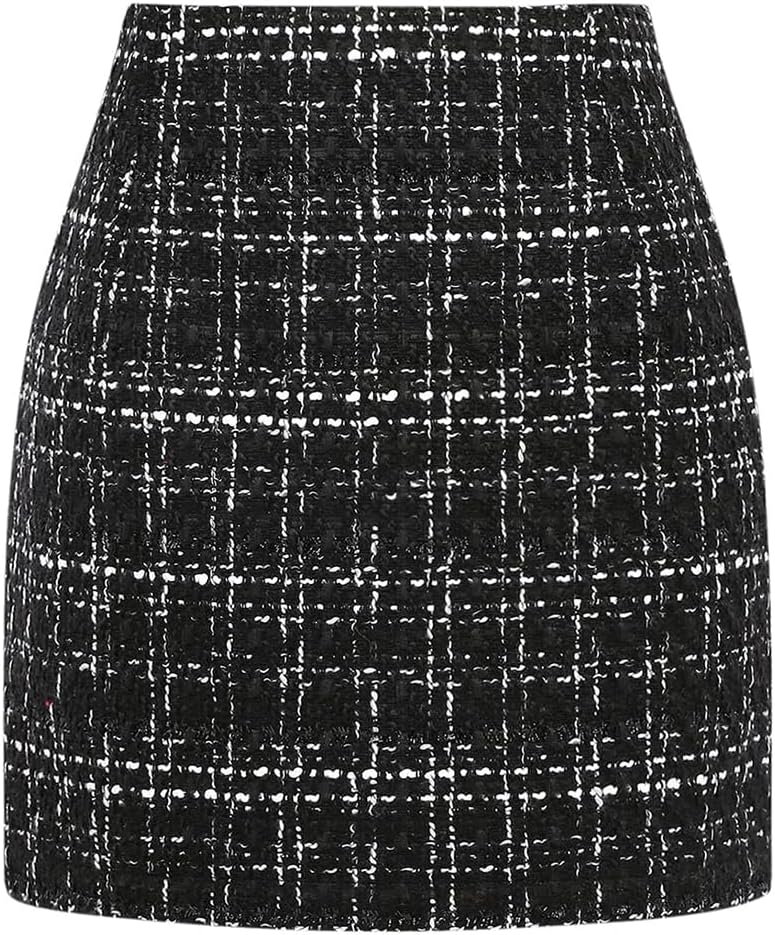 Plaid Mini Skirt for Women High Waist A Line Bodycon Style