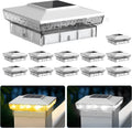 Solar Post Cap Lights 12-Pack for 4x4 5x5 Posts - Warm/Cool Glow