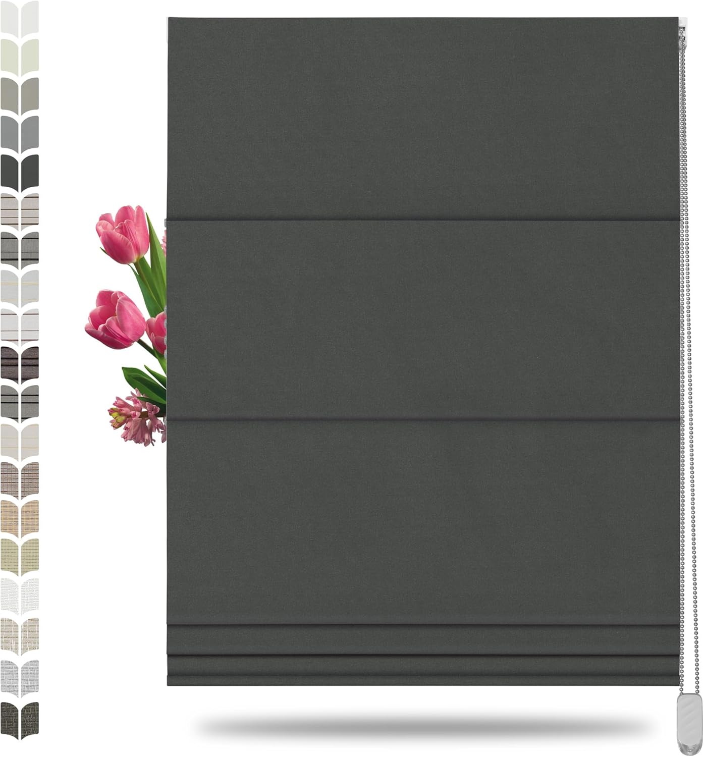 BERISSA Blackout Roman Shades for Windows - Custom Size Options
