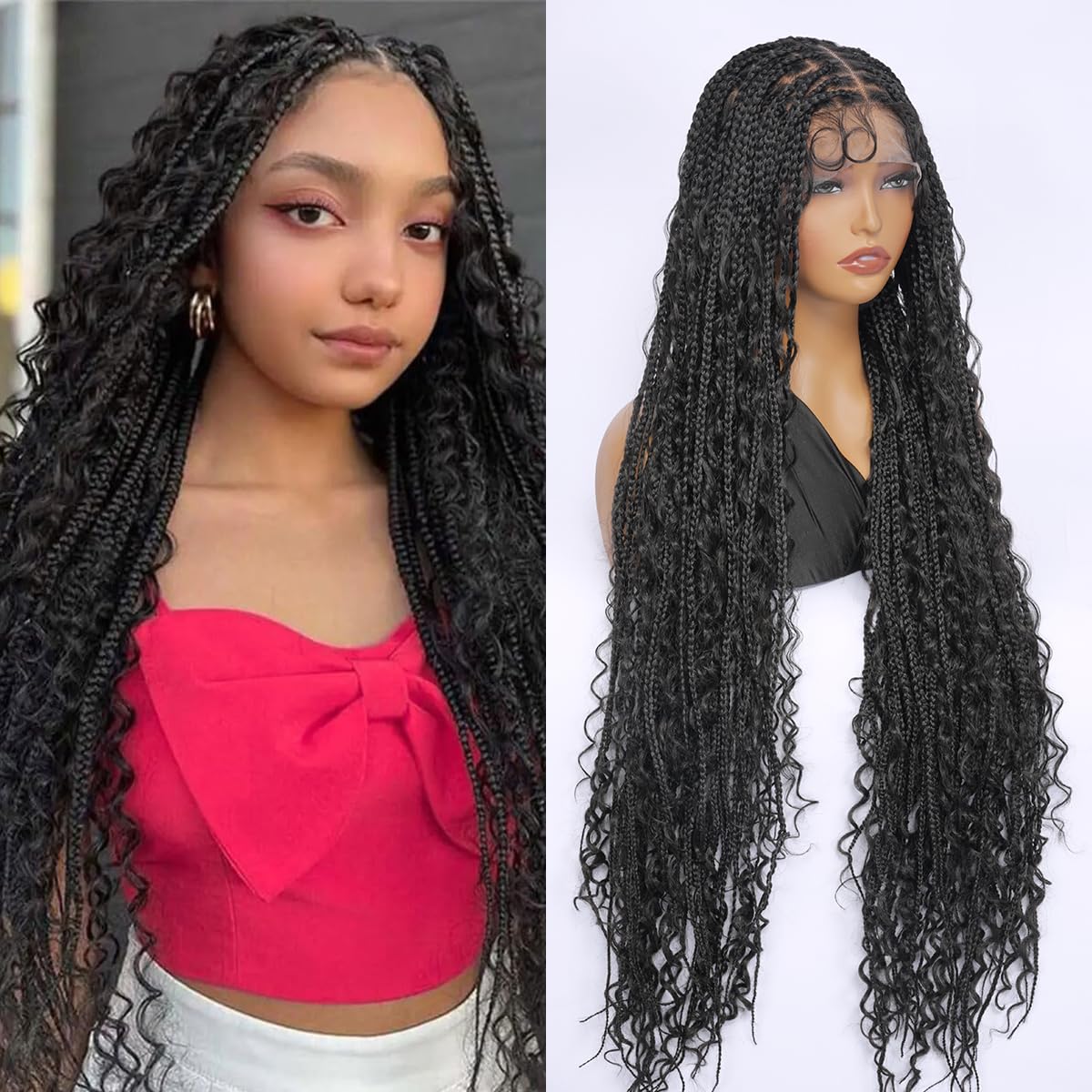 SUPERNOVA Knotless Boho Box Braided Wigs for Black Women 36in