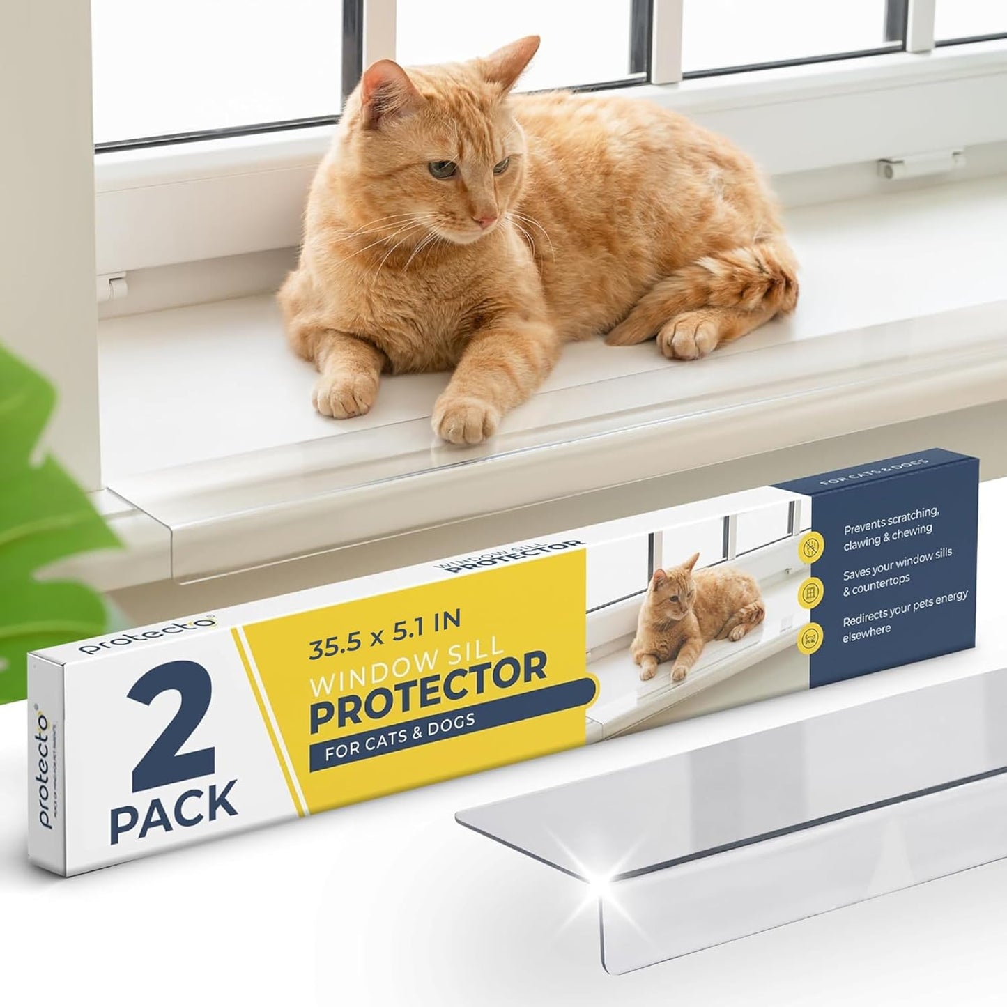 Protecto Window Sill Protector for Dogs & Cats - 2-Pack