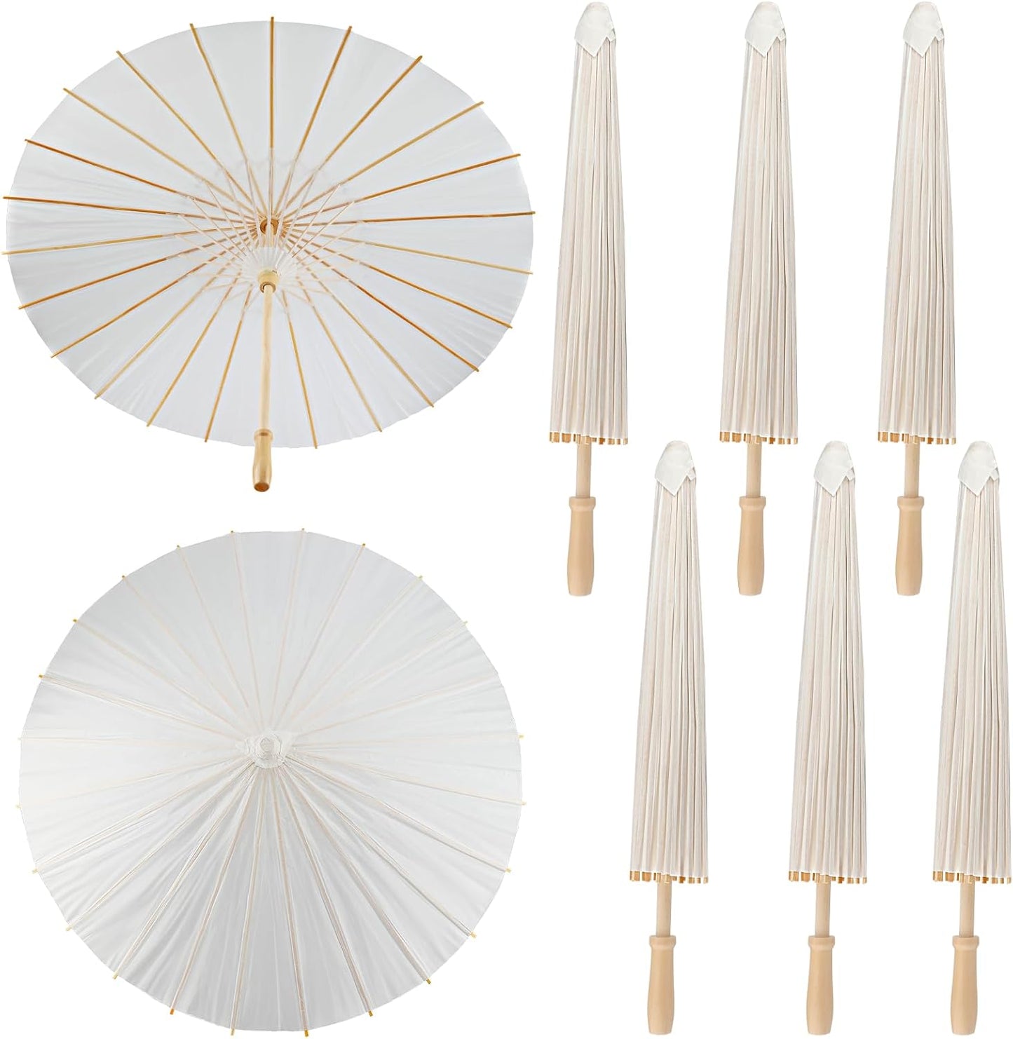 33 Inches Large White Paper Umbrellas for Weddings and Parties