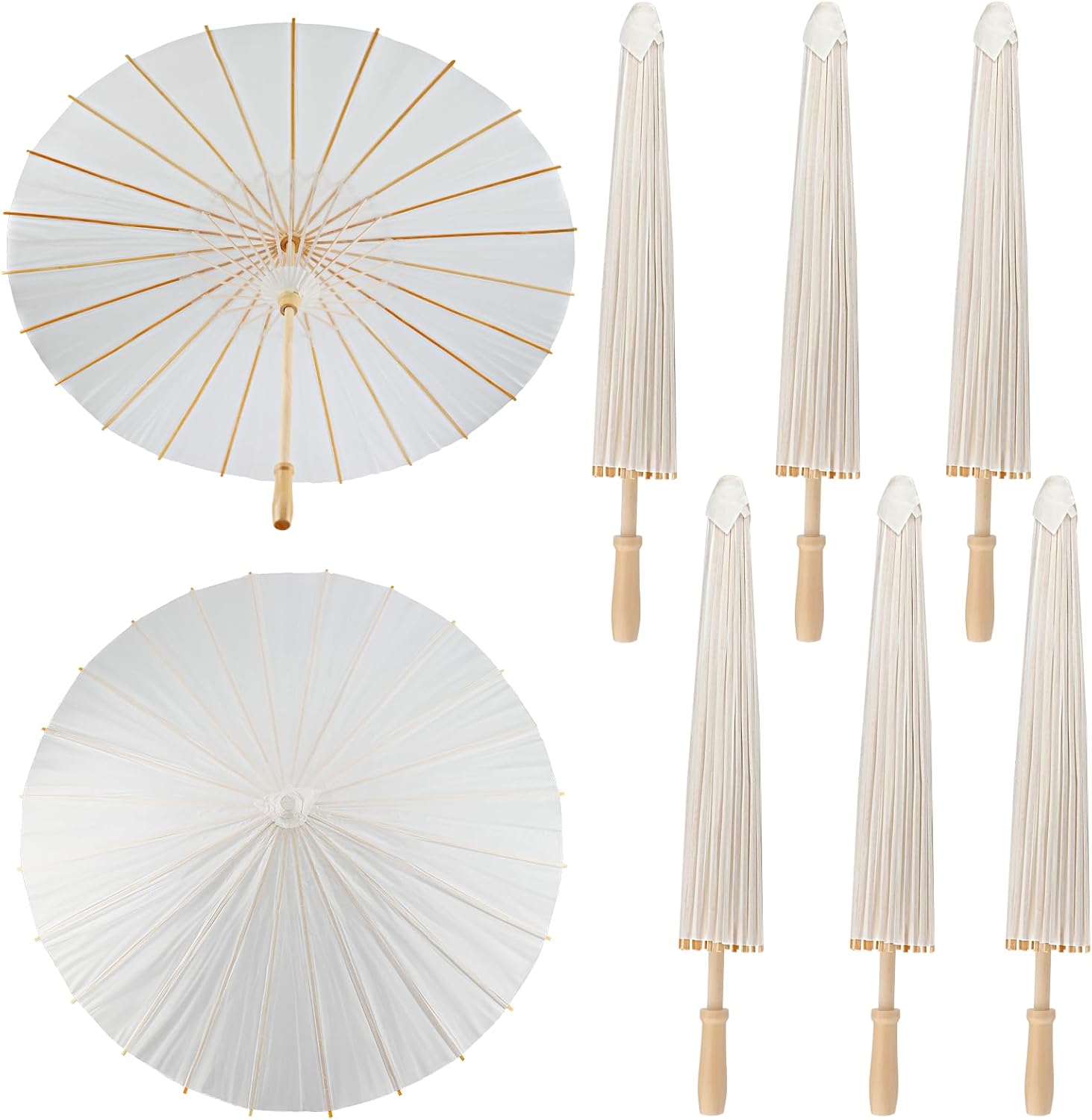 33 Inches Large White Paper Umbrellas for Weddings and Parties