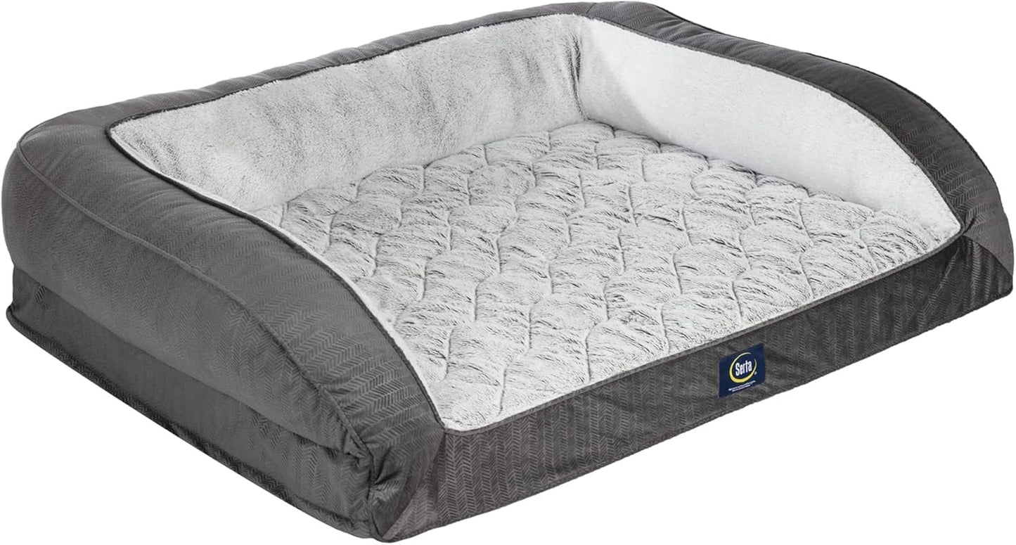 Serta Orthopedic Supportive Foam Dog Bed with Soft Bolsters