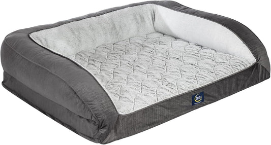 Serta Orthopedic Supportive Foam Dog Bed with Soft Bolsters