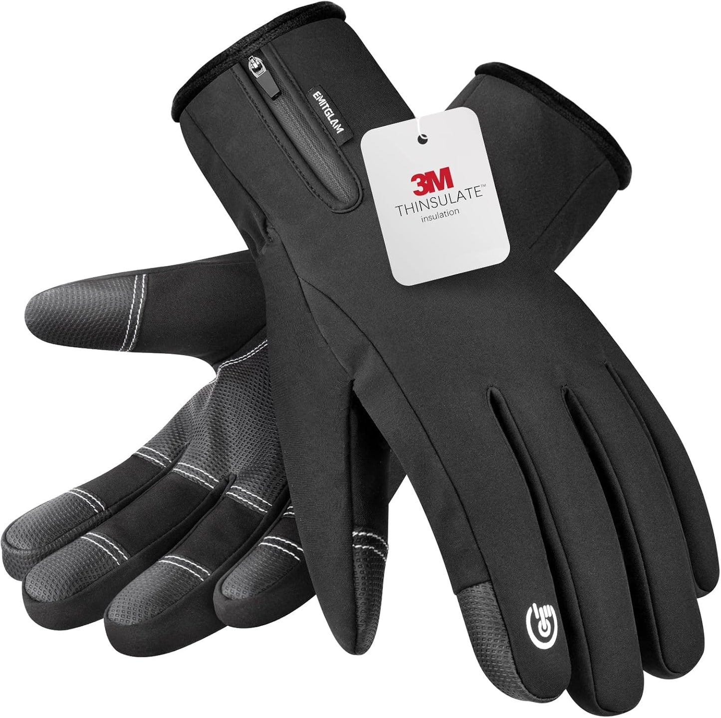 EMITGLAM 3M Insulated Waterproof Gloves - Touchscreen - Windproof