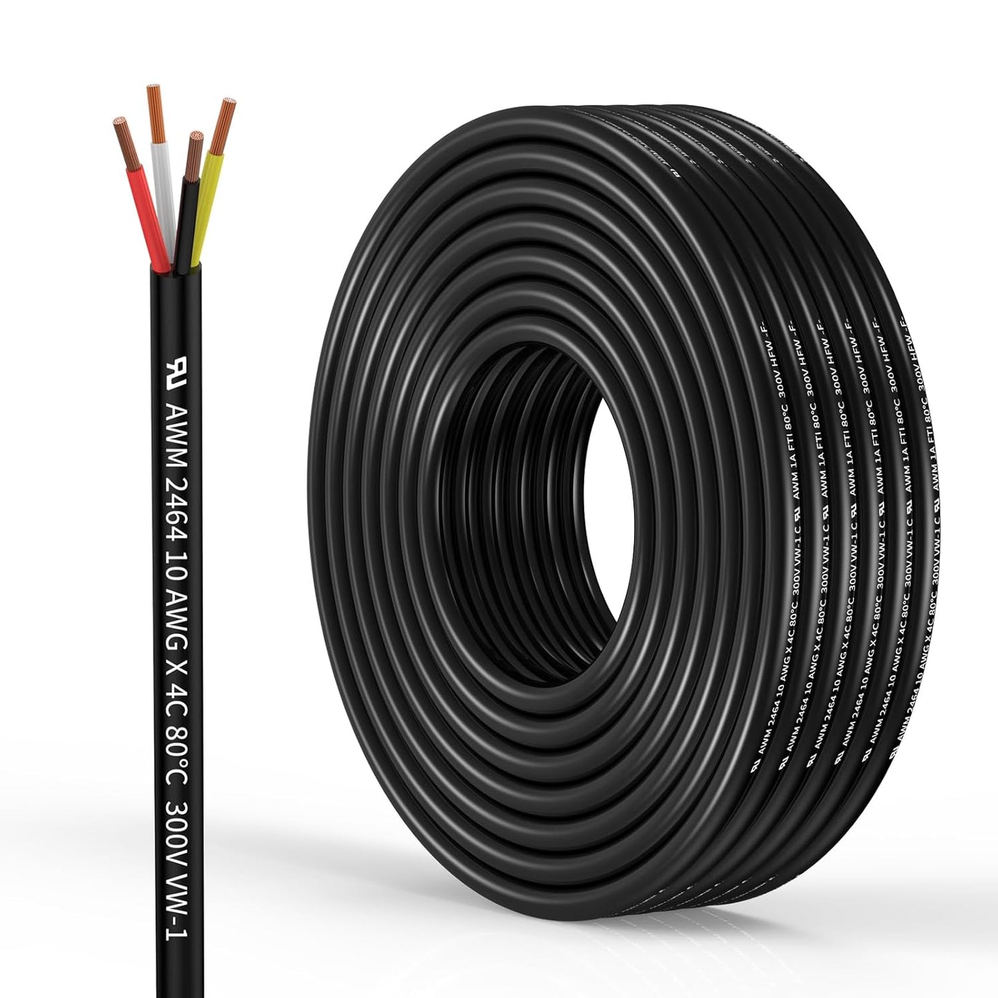 10 Gauge 4 Conductor Electrical Wire for LED Strips and More