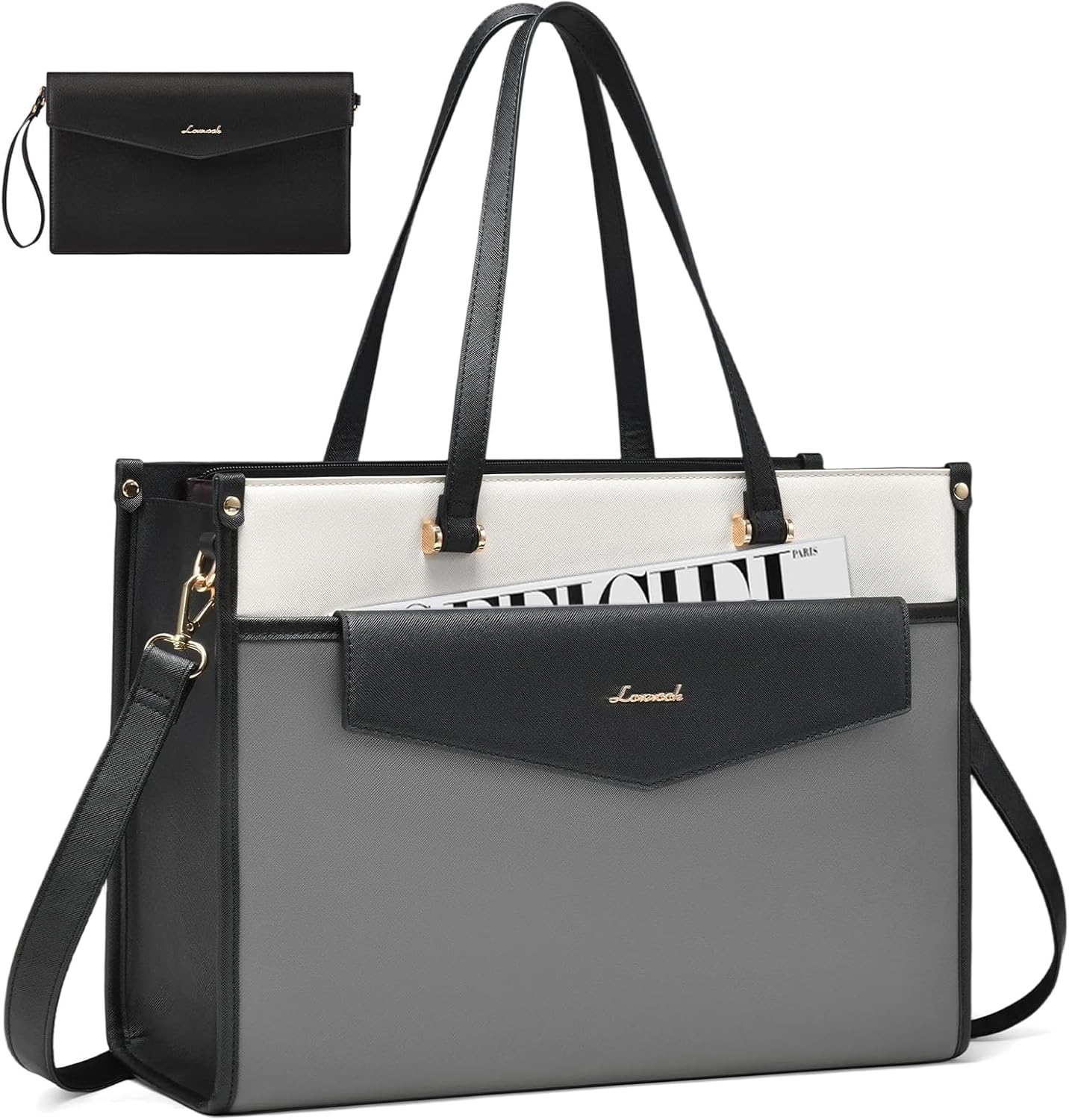 LOVEVOOK Laptop Bag for Women - Stylish 2-in-1 Tote Purse