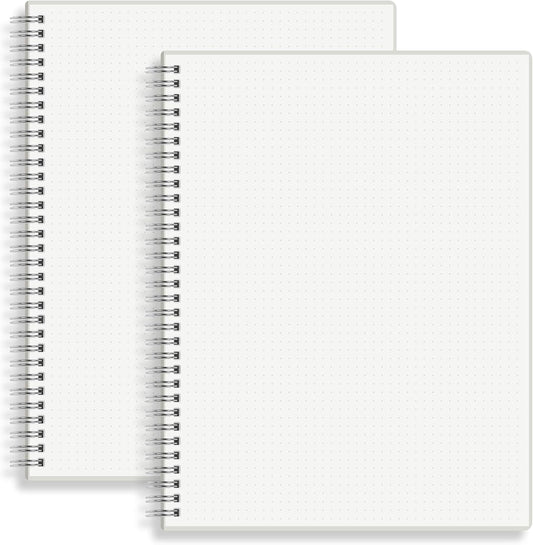 Premium Dot Grid Notebooks for Writing & Drawing, 8.5 x 11, 100gsm Paper, Sturdy Cover, 128 Pages (2 Pack)