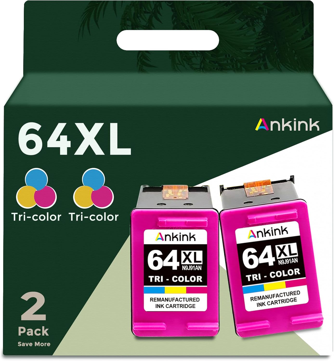 Ankink Remanufactured Ink Cartridge Replacement for HP 64XL Color