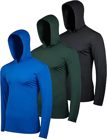 Real Essentials Men's Dry Fit Long Sleeve Hoodie for Active Wear
