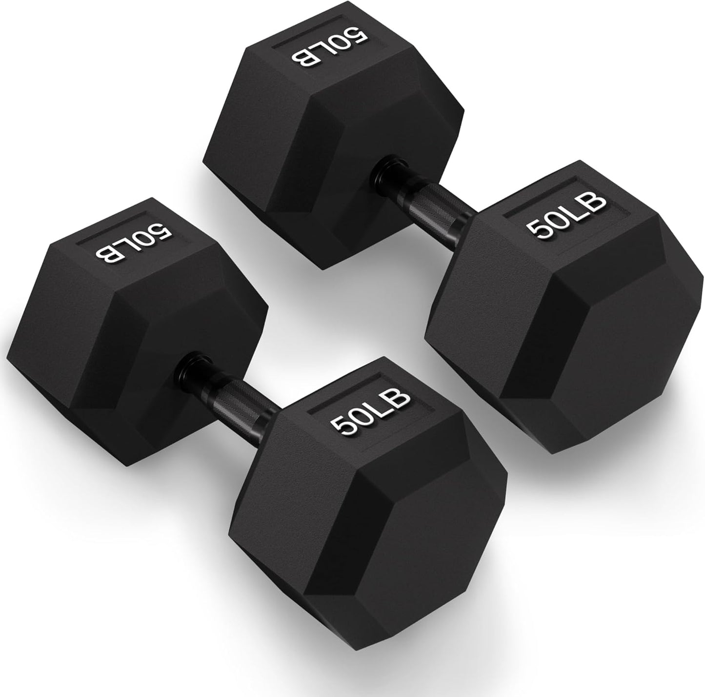 Rubber Encased Hex Dumbbell for Home Gym Workouts and Strength
