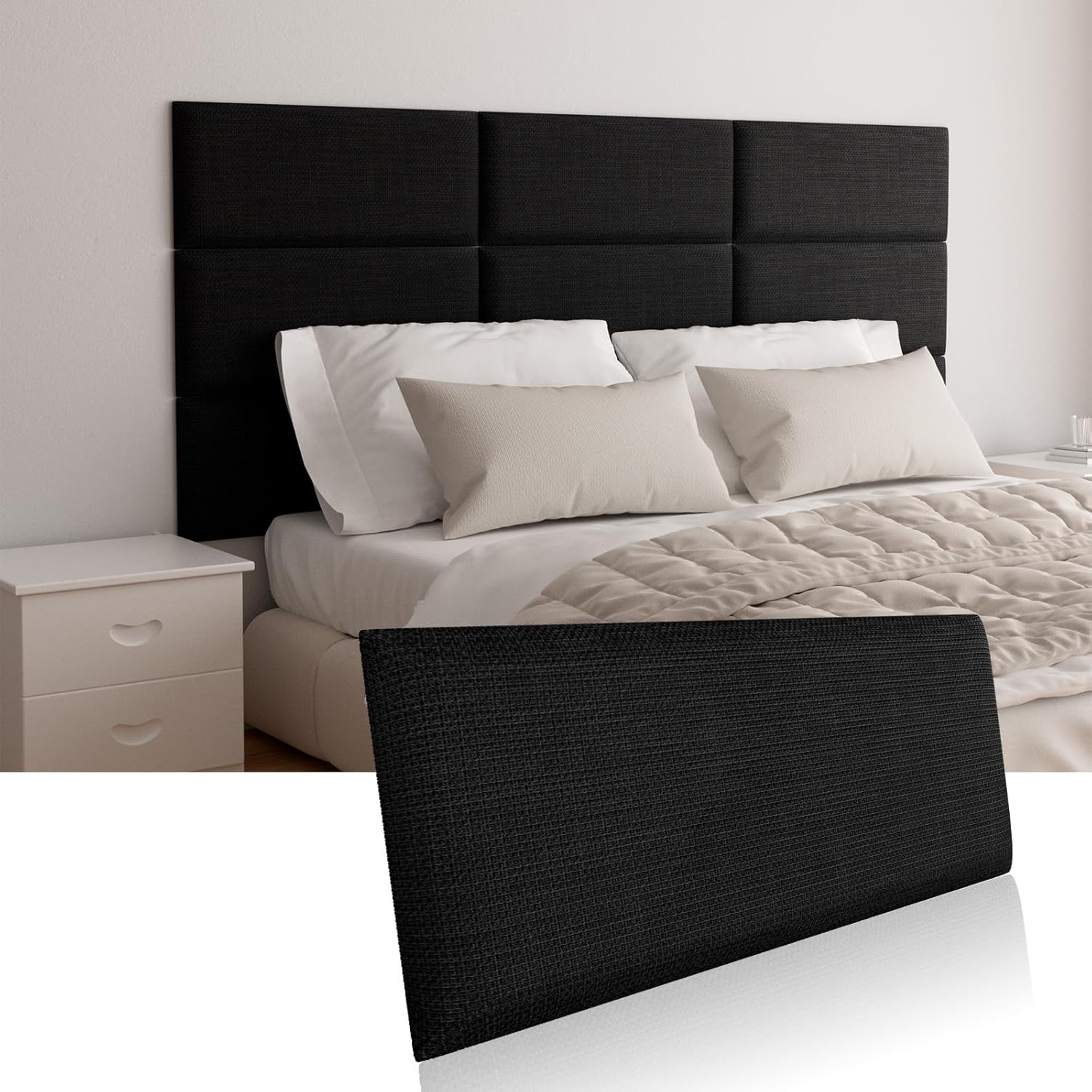 Upholstered Wall Mounted Headboard for Soundproofing and Comfort