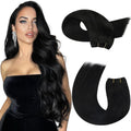 Moresoo Sew in Hair Extensions Jet Black Remy Weft 18 in - Natural