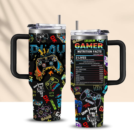 40oz Gamer Coffee Tumbler - Stay Focused!