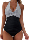 Women Sexy Halter Tankini Two Piece Swimsuit - Slimming Tummy Control
