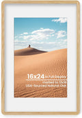 Natural Oak Wood 12x18 Picture Frame with Mat for Display