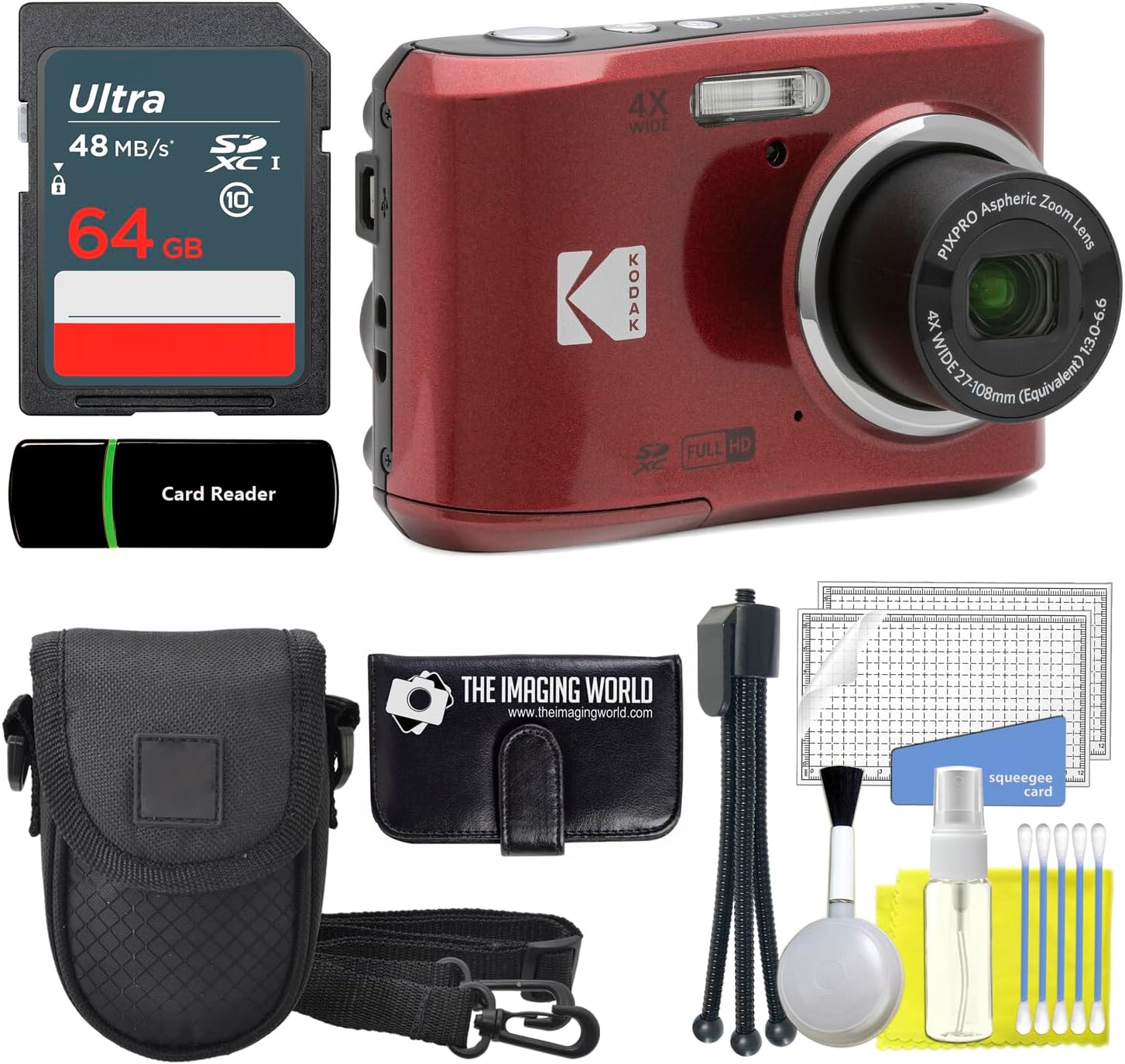 Kodak PIXPRO FZ45 16MP Digital Camera with Essential Bundle