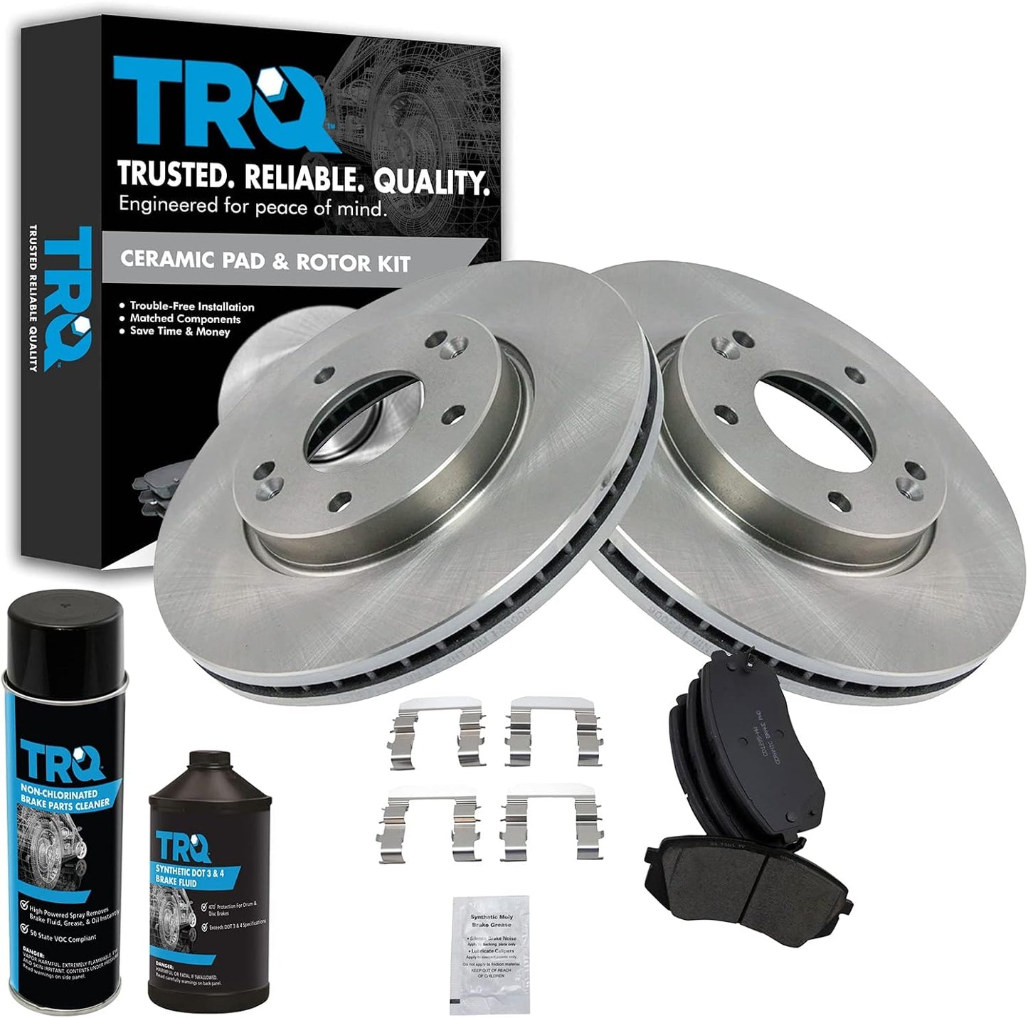 TRQ Front Brake Pad & Rotor Kit for 2007-2009 Kia Rondo