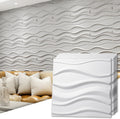 PVC 3D Wall Panel Wavy Textured Tile 12-Pack - Easy DIY Accent