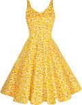 1950s Retro Spaghetti Strap Cocktail Swing Dress (Style V2R9)