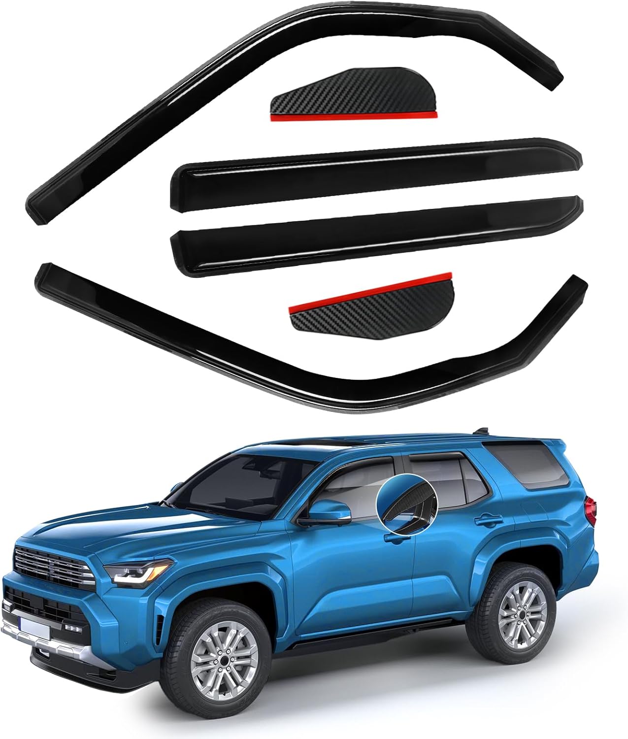 4 PCS In Channel Rain Guards for Toyota 4Runner 2016-2024