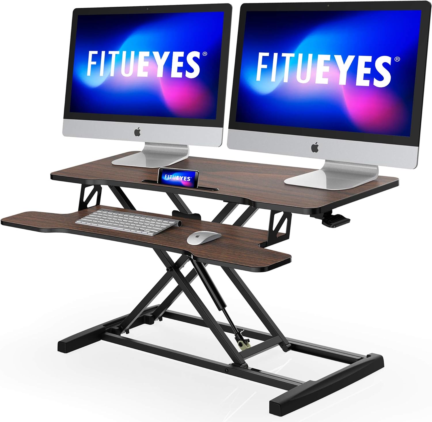 FITUEYES Height Adjustable Standing Desk for Dual Monitors