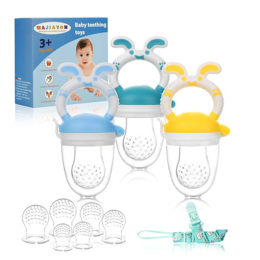 WAJIAYON Fruit Pacifier Trio - Baby Teething & Feeding Essential