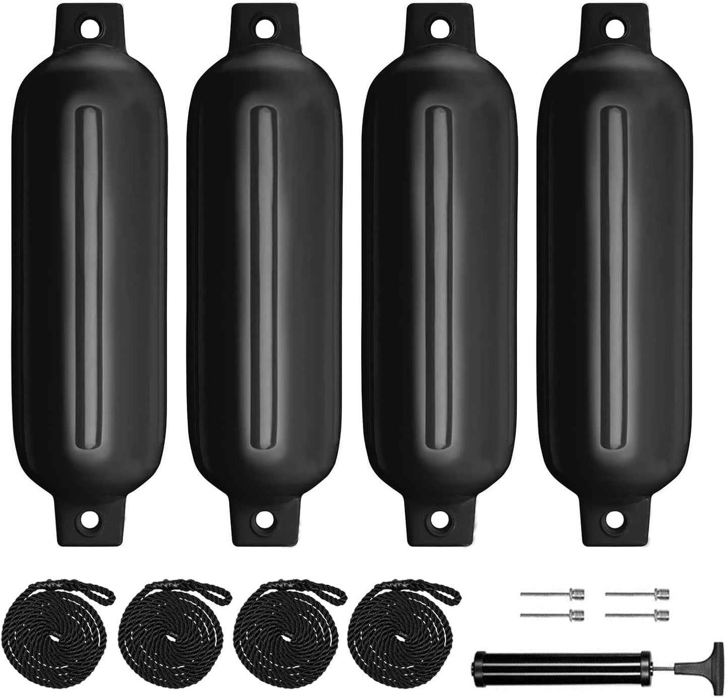 Inflatable Ribbed Marine Boat Fenders 4 Pack for Docking Use