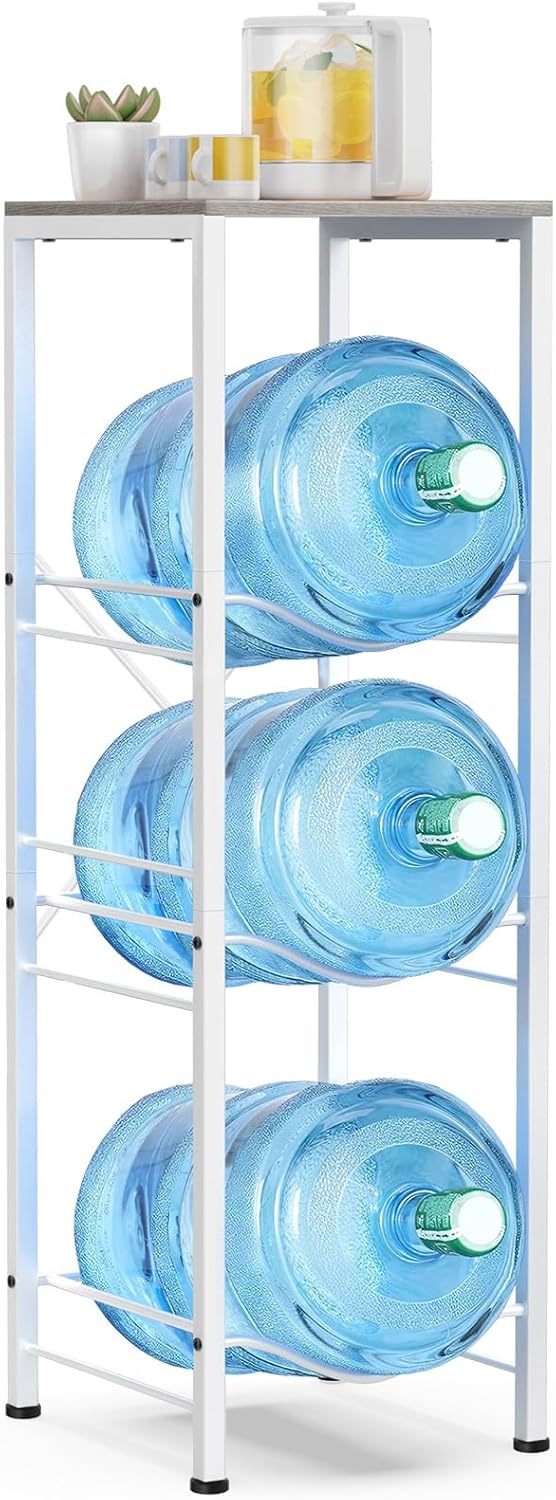 3-Tier 5 Gallon Water Jug Holder with Storage Shelf Organizer