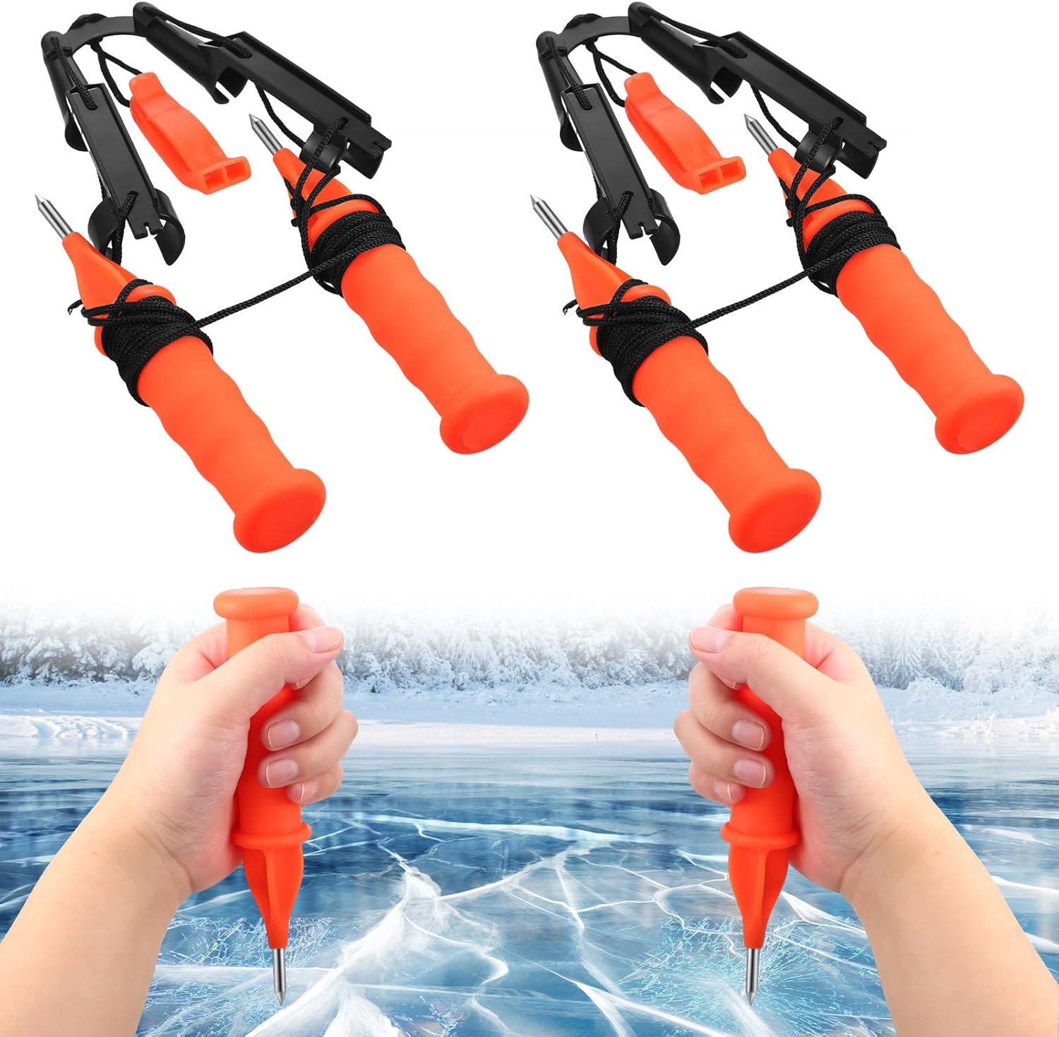 Retractable Ice Safety Picks Kit - Stay Safe on Ice!