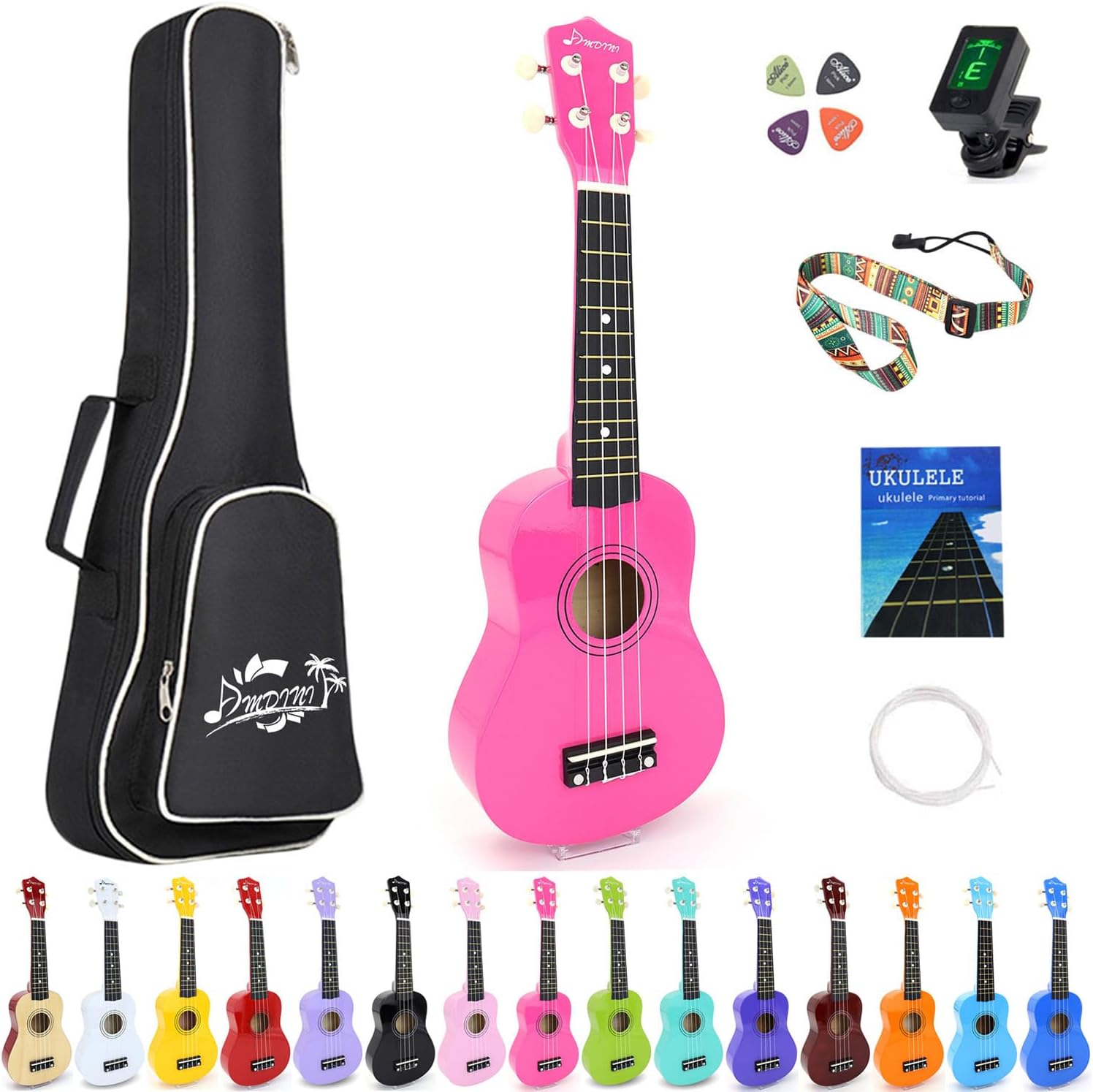 21 Inch Soprano Ukulele for Beginners with Complete Starter Kit