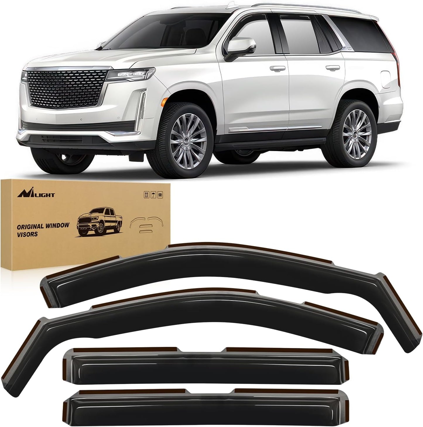 Nilight Window Deflectors for Chevy Tahoe and GMC Yukon 2021-2024
