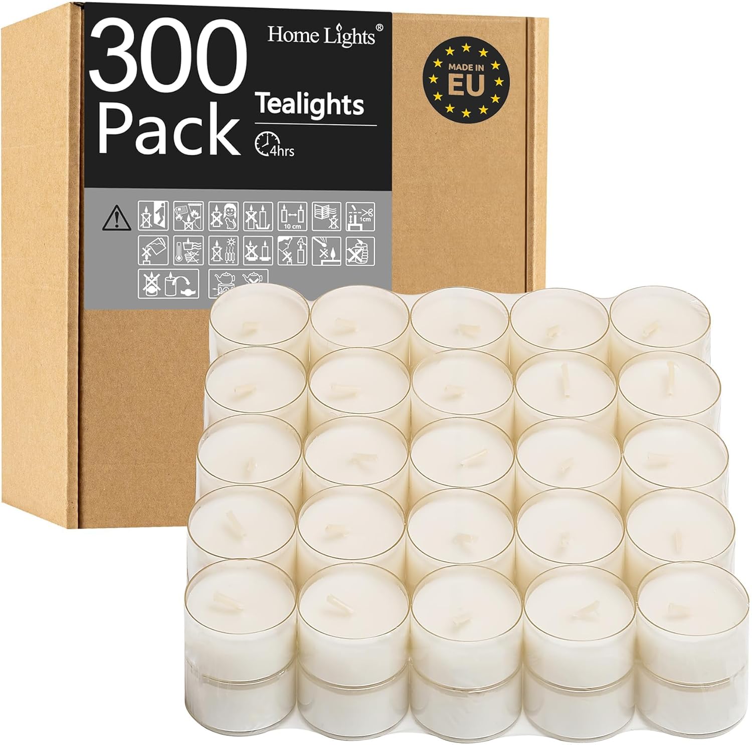 Tealight Candles Bulk Pack of 300 for Weddings and Home Decor