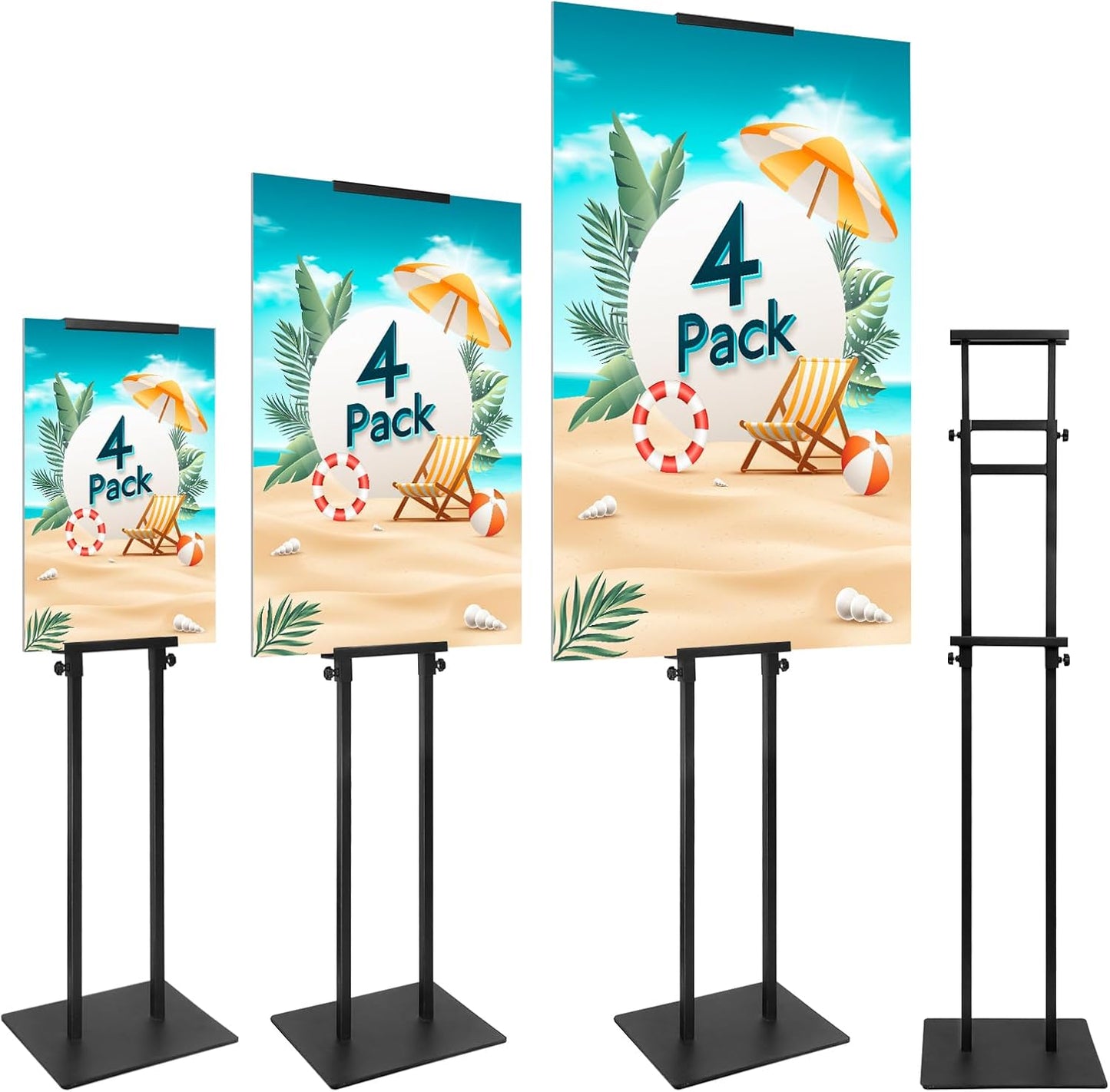 Heavy Duty Poster Stand - 4 Pack Double Sided Adjustable Stands