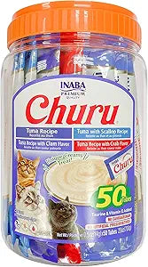 INABA Churu Cat Treats - Lickable Creamy Puree with Tuna & Seafood