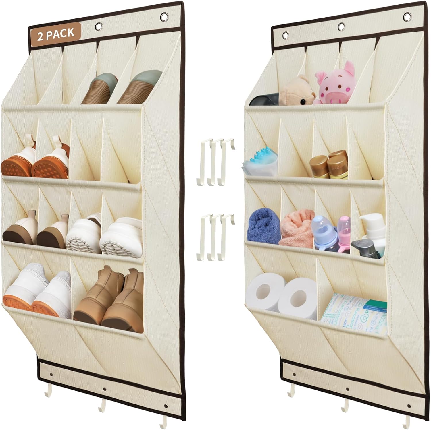 FENTEC Over the Door Shoe Organizer with 28 Pockets